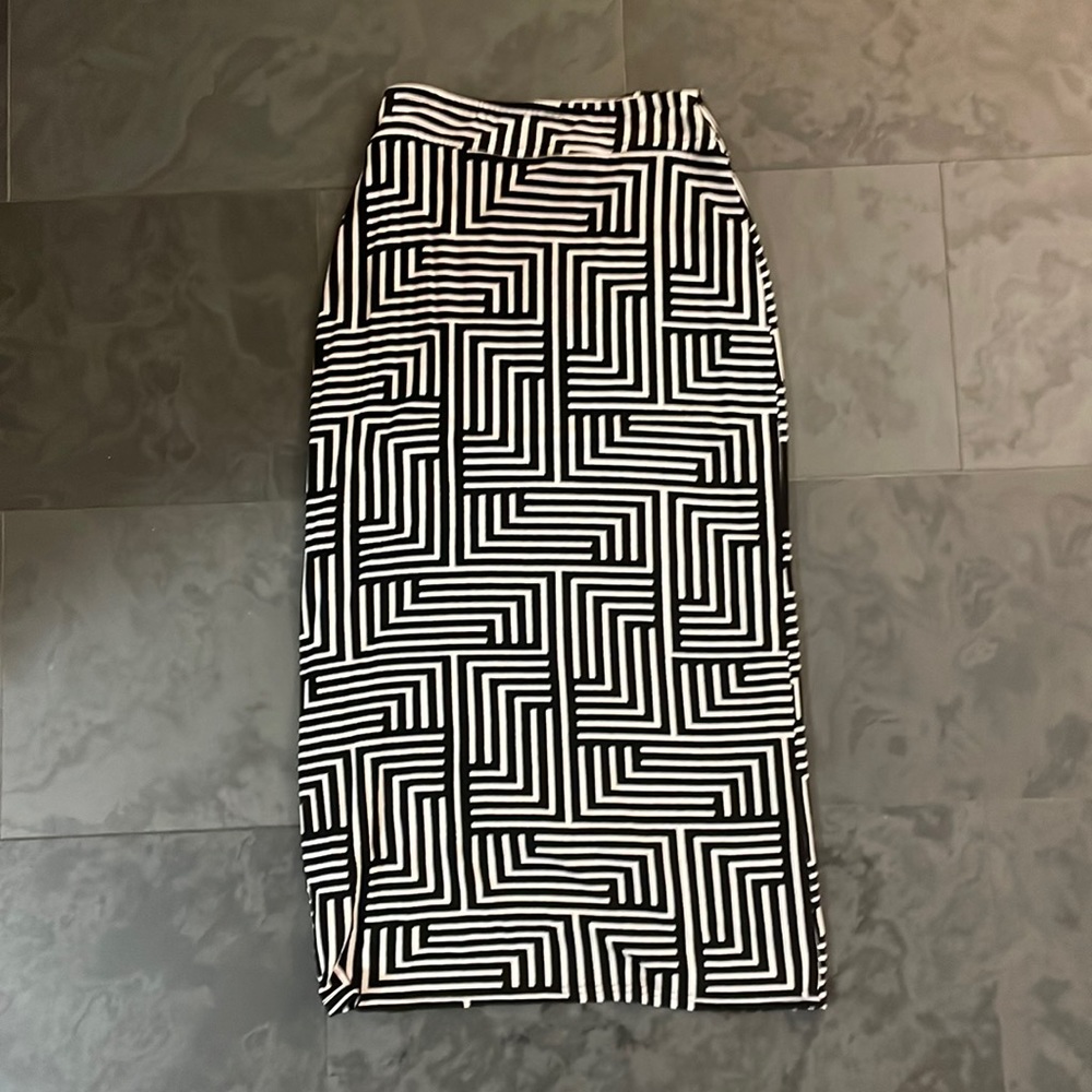 Anthropologie Geometric Bodycon Midi Skirt